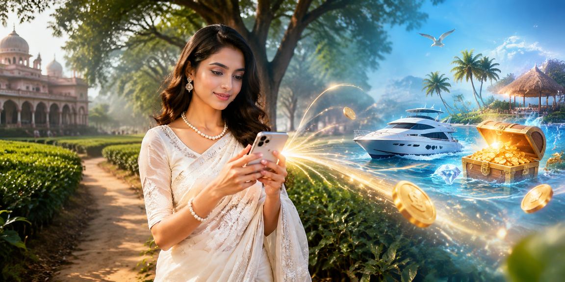 রাজশাহীতে চা বাগানের পাশে মোবাইলে ক্যাসিনো গেম খেলছেন একজন ব্যবহারকারী